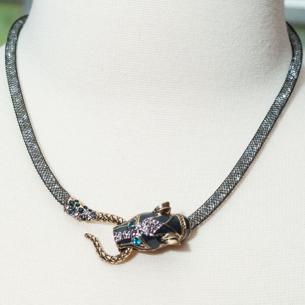 NWT Betsey Johnson Jewel Encrusted Jaquar Choker Necklace